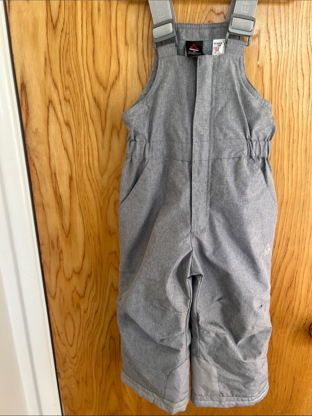Gerry Weber Light Gray Kids Snow Bib Overalls with Adjustable Straps